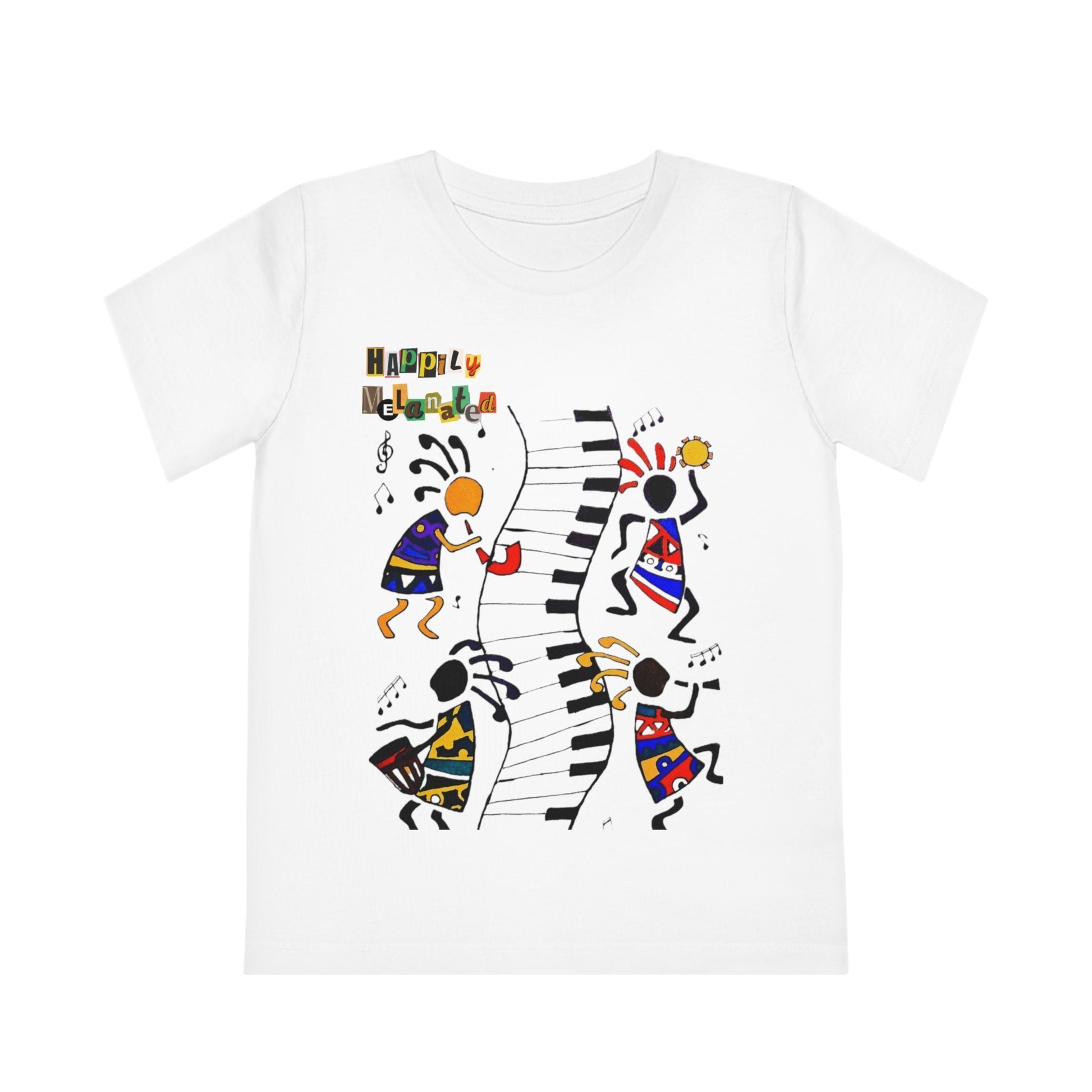Afro Music Art Kids T-Shirt, Handcrafted Tee for Children, Kid's Graphic Tee, Ethnic Design Shirt, Youth Shirt with African Inspired Print