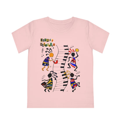 Afro Music Art Kids T-Shirt, Handcrafted Tee for Children, Kid's Graphic Tee, Ethnic Design Shirt, Youth Shirt with African Inspired Print
