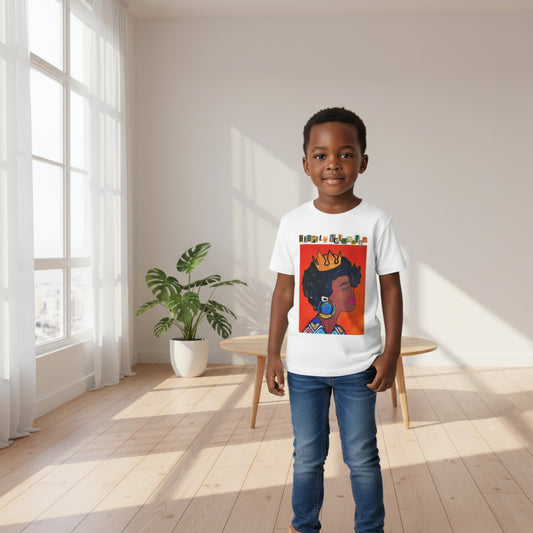 African Woman Art Kids T-Shirt, Handcrafted Tee for Children, Kid's Graphic Tee