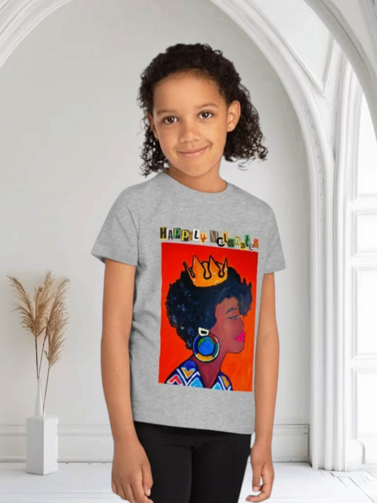 African Woman Art Kids T-Shirt, Handcrafted Tee for Children, Kid's Graphic Tee
