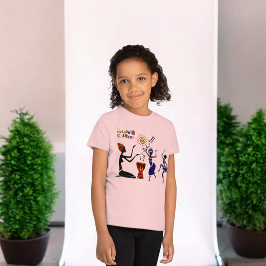 Afro Music Art Kids T-Shirt, Handcrafted Tee for Children, Kid's Graphic Tee, Ethnic Design Shirt, Youth Shirt with African Inspired Print