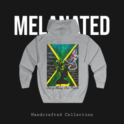 Illustrated Jamaican Woman Ethnic Streetwear Full Zip Hoodie, Jamaican Flag Colors, Unisex Hooded Sweatshirt, Rasta Jacket, Reggae Apparel,