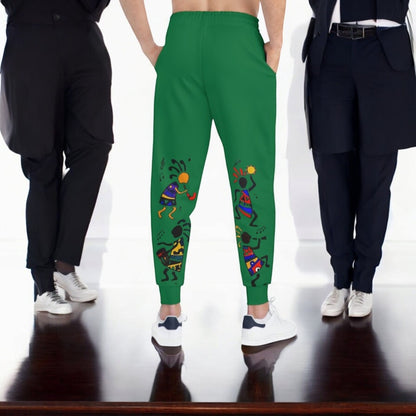 Afro Music Cartoon Art Unisex Athletic Joggers, Handcrafted Jogger Pants, Workout Sweatpants