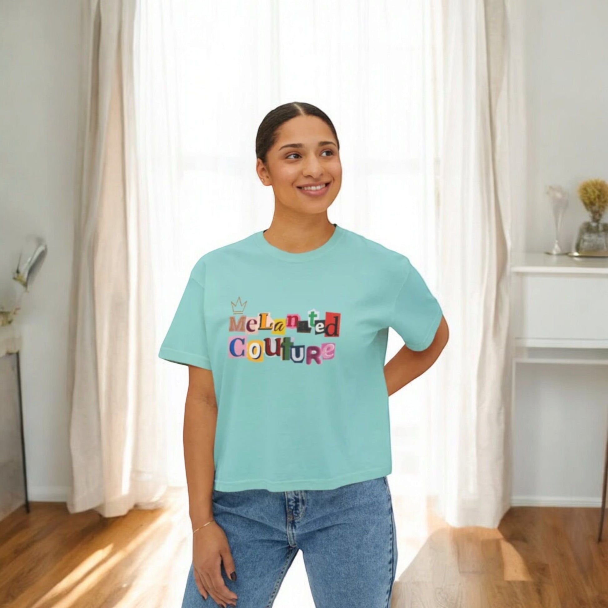 Womens Oversized Boxy Comfort Tee Ethically Sourced Cotton with Vibrant Eco-Friendly