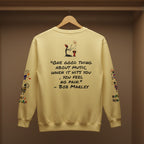 Hand-Drawn Afro Music Graphic Sweatshirt - Unisex Lightweight Crewneck