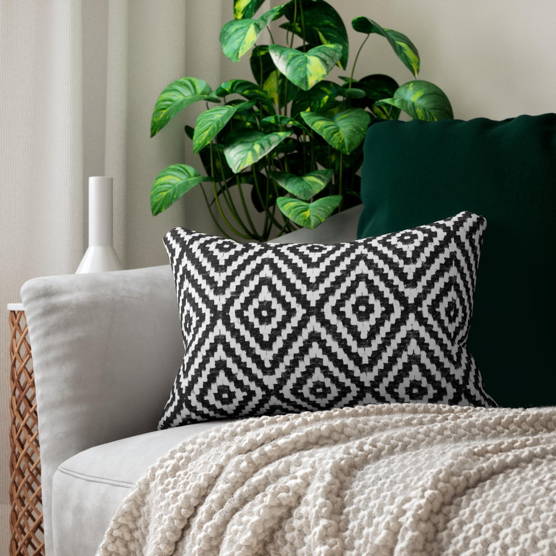 Tribal Spun Polyester Pillow, Decorative Cushion, Boho Throw Pillow, Aztec Pillow Cover