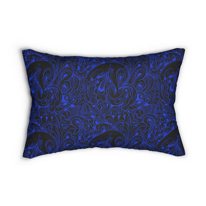 Floral Spun Polyester Pillow, Home Decor Cushion, Botanical Lumbar Throw