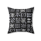 Boho Aztec Tribal Pattern Square Pillow - Double Sided Print Hidden Zipper