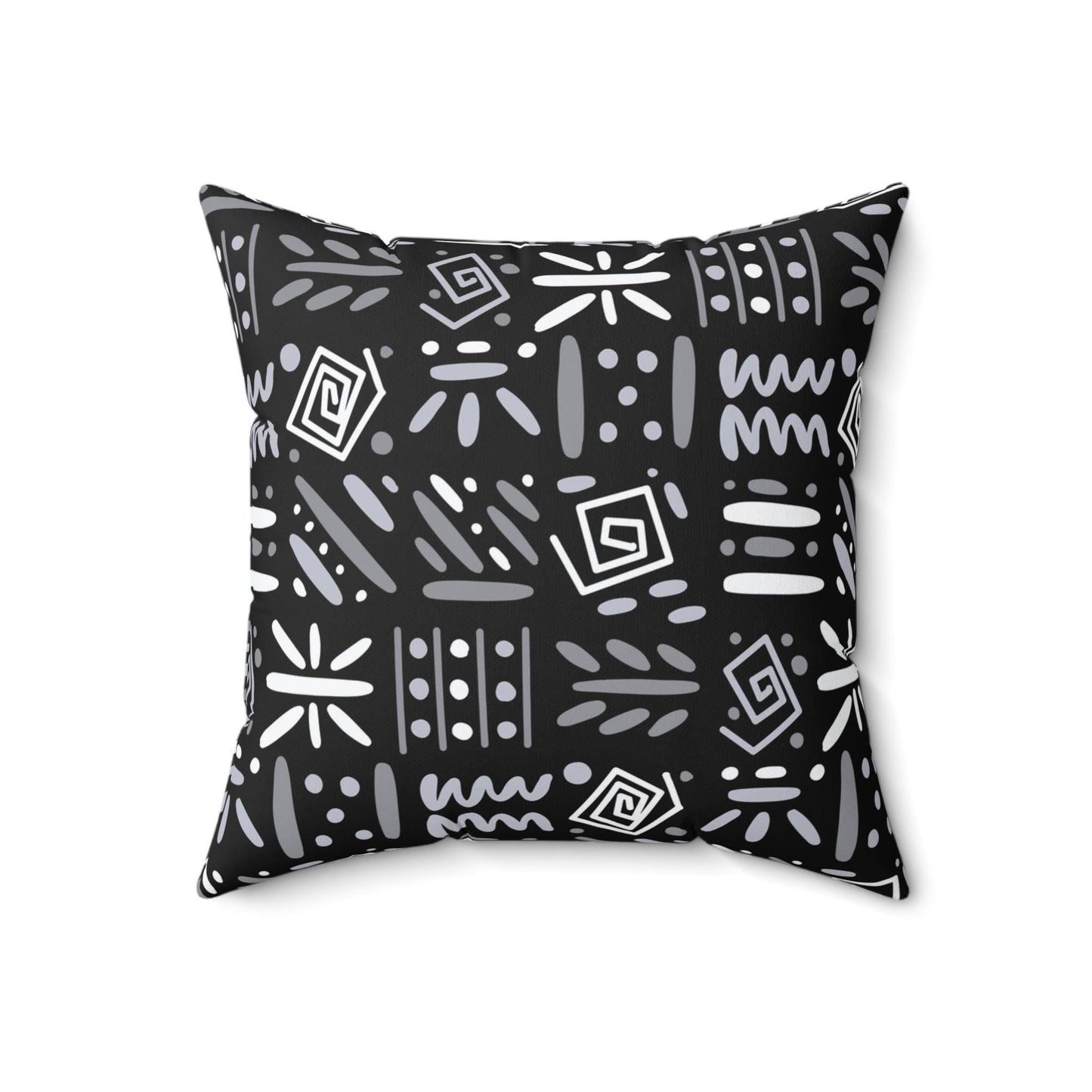 Boho Aztec Tribal Pattern Square Pillow - Double Sided Print Hidden Zipper