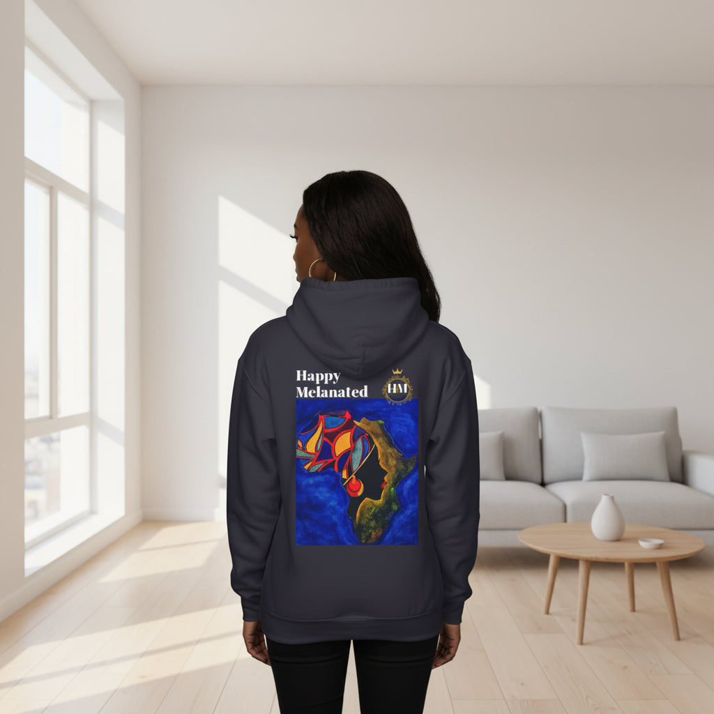 African Continent Art Graphic Unisex Hoodie, Lightweight Sweatshirt