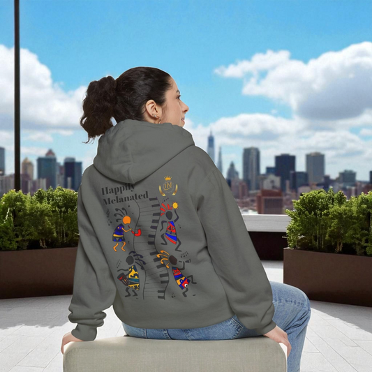 Afro Music Cartoon Unisex Hoodie, Hand Drawn Graphic Sweatshirt, Music Lover Gift