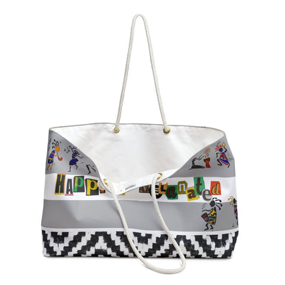 Ethnic Music Art Weekender Bag - Oversized, Durable Tote with Rope Handles for Beach