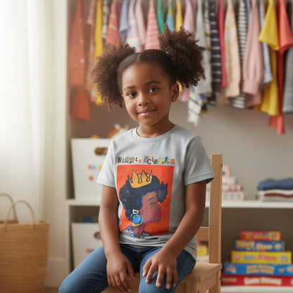 African Woman Art Kids T-Shirt, Handcrafted Tee for Children, Kid's Graphic Tee