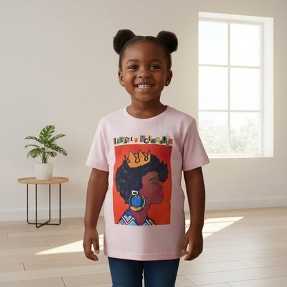 African Woman Art Kids T-Shirt, Handcrafted Tee for Children, Kid's Graphic Tee