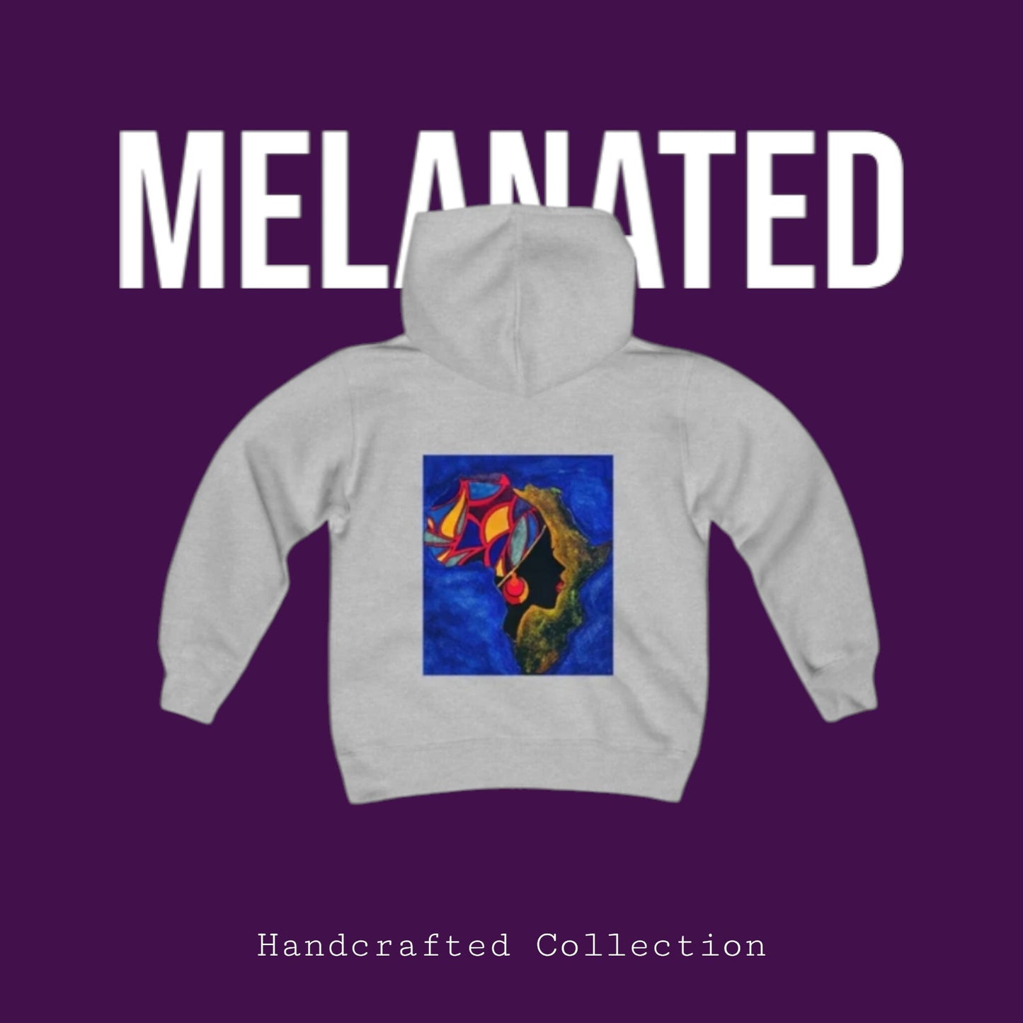 Handcrafted Afro Graphic Youth Hoodie, Kids Sweatshirt, Ethnic Design