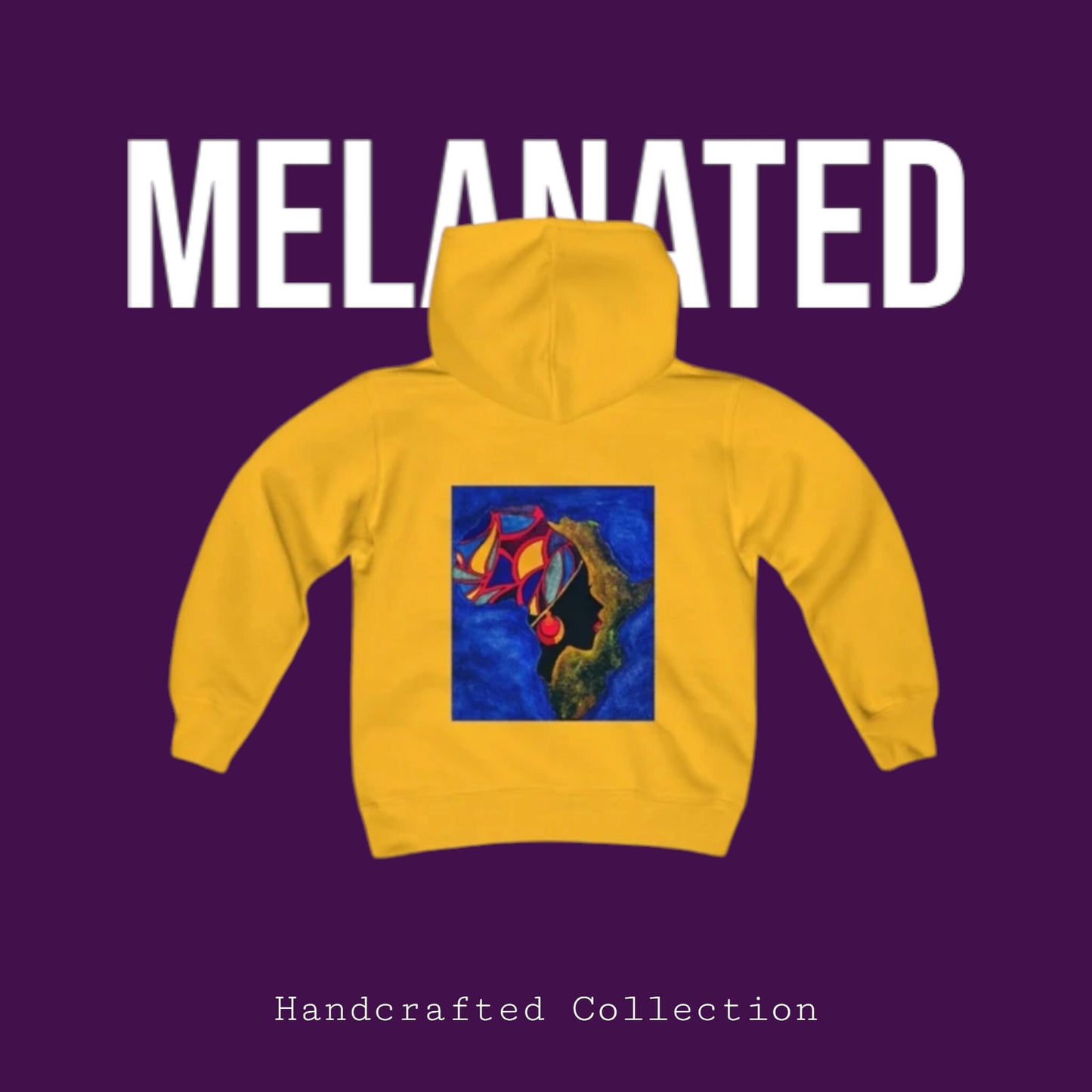Handcrafted Afro Graphic Youth Hoodie, Kids Sweatshirt, Ethnic Design
