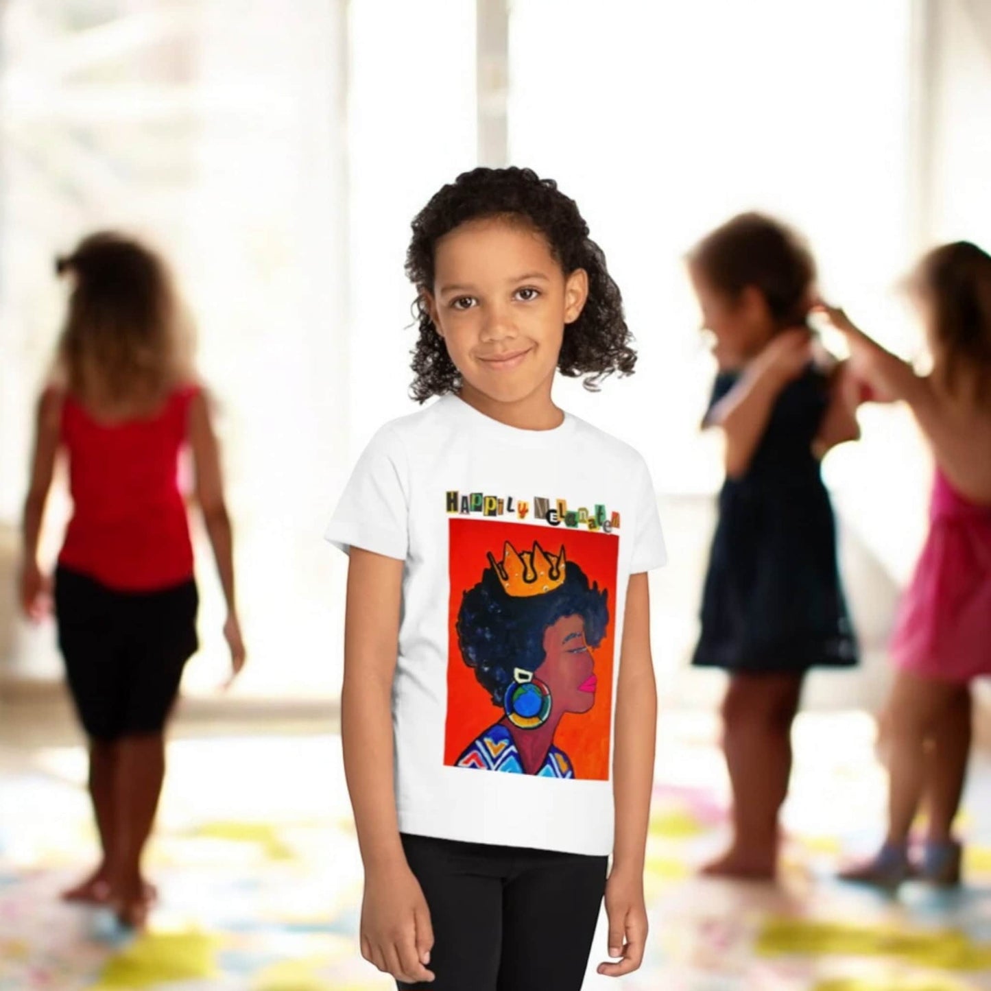African Woman Art Kids T-Shirt, Handcrafted Tee for Children, Kid's Graphic Tee