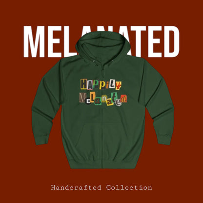 Hand-Drawn Afro Music Graphic Full Zip Hoodie, Unisex Streetwear for All