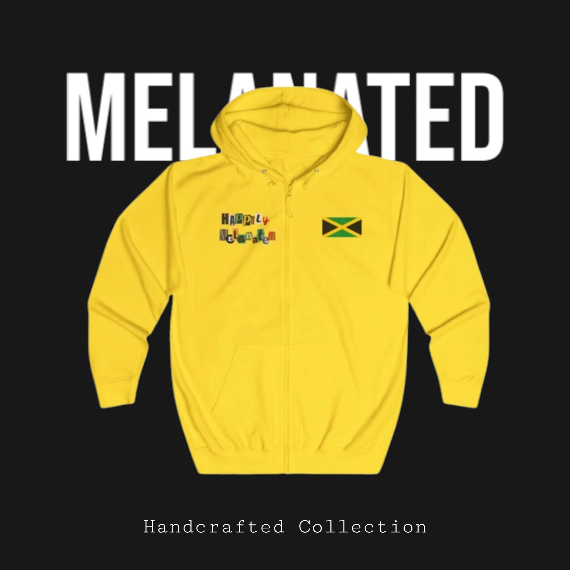 Illustrated Jamaican Woman Ethnic Streetwear Full Zip Hoodie, Jamaican Flag Colors, Unisex Hooded Sweatshirt, Rasta Jacket, Reggae Apparel,