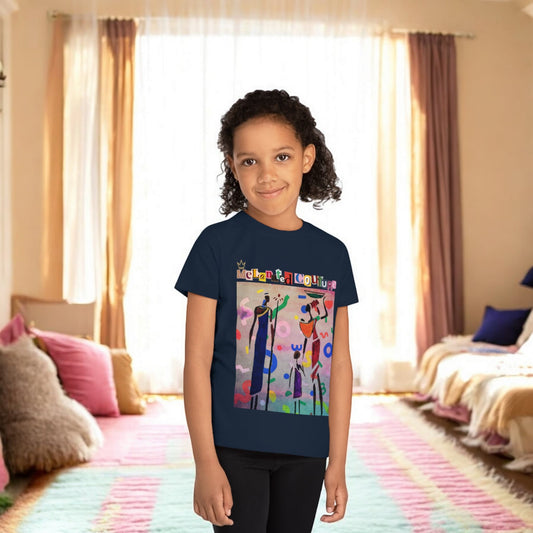 Afro Music Art Kids T-Shirt, Handcrafted Tee for Children, Kid's Graphic Tee