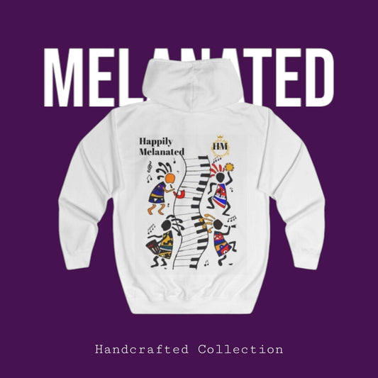 Ethnic Music Cartoon Art Unisex Full Zip Hoodie, Hand Drawn Hooded Sweatshirt for Music Lovers, Zip Up Jacket, Festival Wear, Musician Gift,
