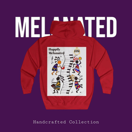 Ethnic Music Cartoon Art Unisex Full Zip Hoodie, Hand Drawn Hooded Sweatshirt for Music Lovers, Zip Up Jacket, Festival Wear, Musician Gift,