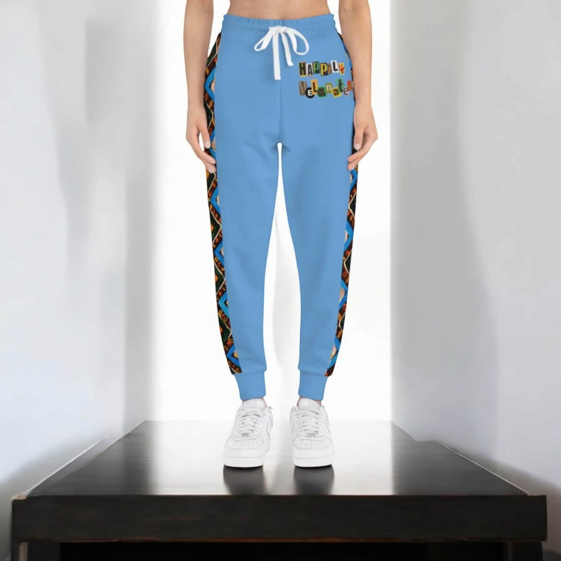 Handcrafted Aztec Pattern Unisex Athletic Joggers, Comfy Aztec Workout Pants, Boho Lounge Joggers
