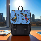 Afro Music Cartoon Backpack, Handcrafted Unisex Shoulder Bag for Casual Use Printify
