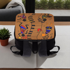 Afro Music Cartoon Backpack, Handcrafted Unisex Shoulder Bag for Casual Use Printify