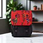 Afro Music Cartoon Backpack, Handcrafted Unisex Shoulder Bag for Casual Use Printify