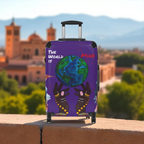 Handcrafted Afro Galactic Art Suitcase, Travel Luggage, African Inspired Carry-On Bag Printify