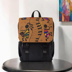 Afro Music Cartoon Backpack, Handcrafted Unisex Shoulder Bag for Casual Use