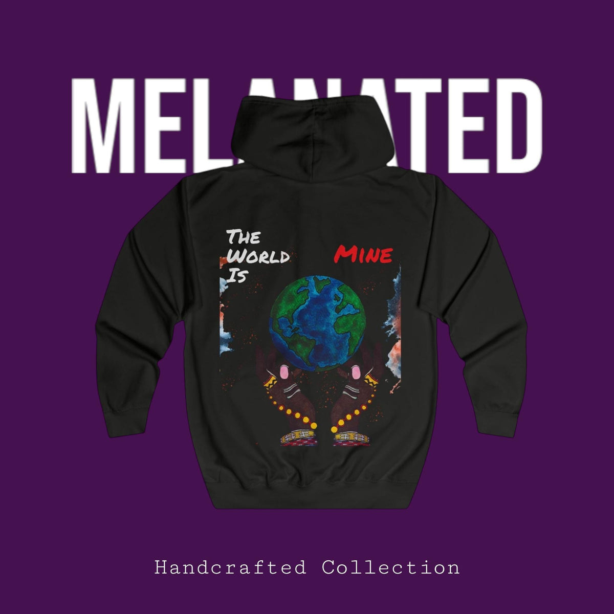 Galaxy Full Zip Unisex Hoodie, Space Nebula Zip-Up Jacket, Celestial Handcrafted Hoodie