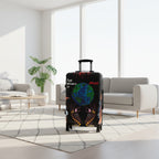 Handcrafted Afro Galactic Art Suitcase, Travel Luggage, African Inspired Carry-On Bag