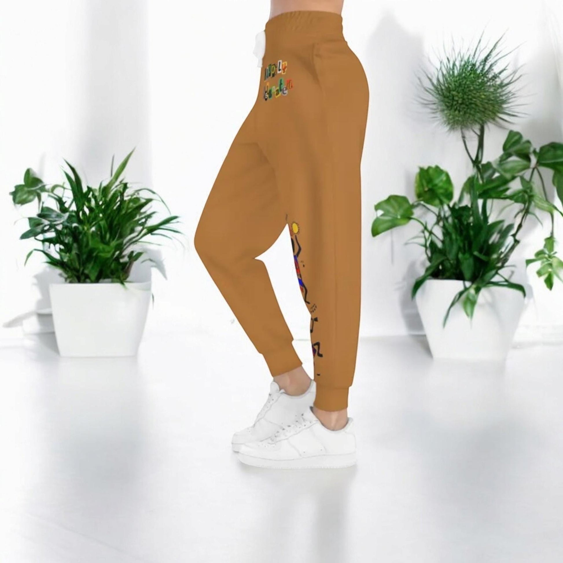 Afro Music Cartoon Art Unisex Athletic Joggers, Handcrafted Jogger Pants, Music Lover Gift