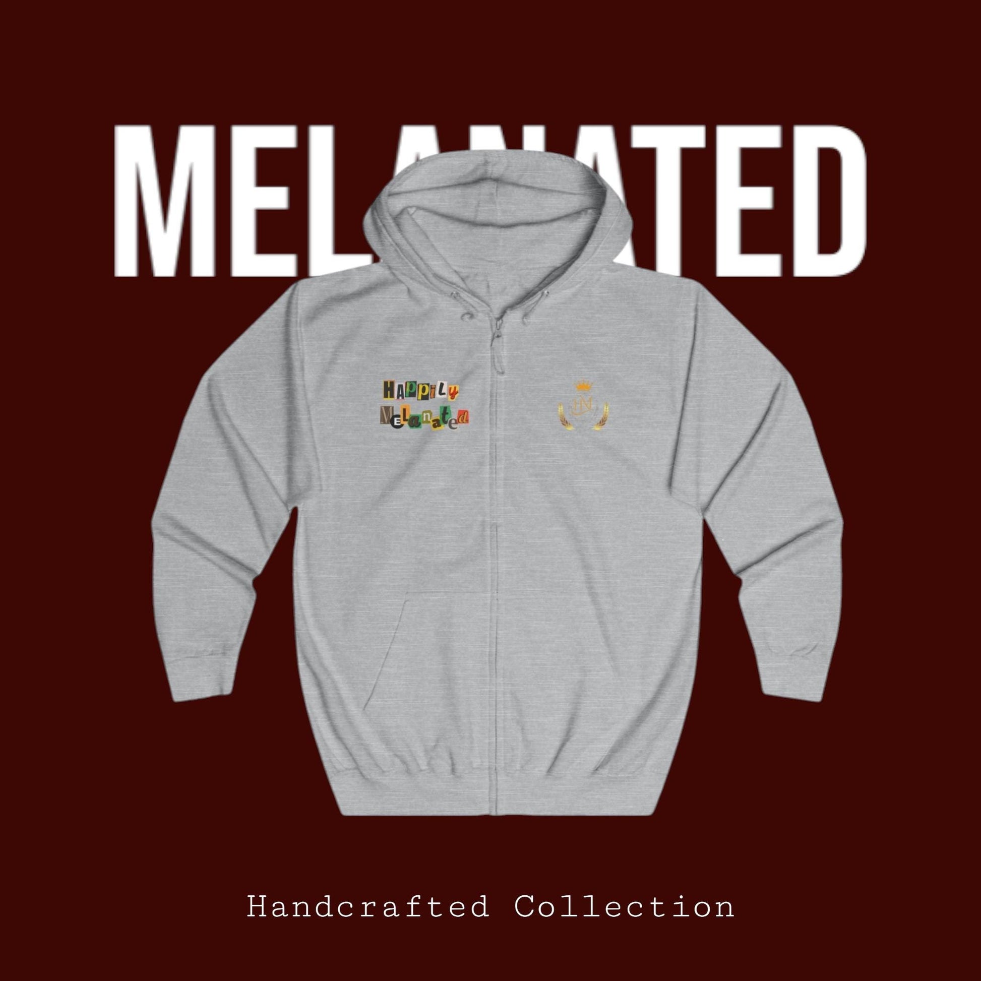 Hand-Drawn Afro Music Graphic Full Zip Hoodie, Unisex Streetwear for All