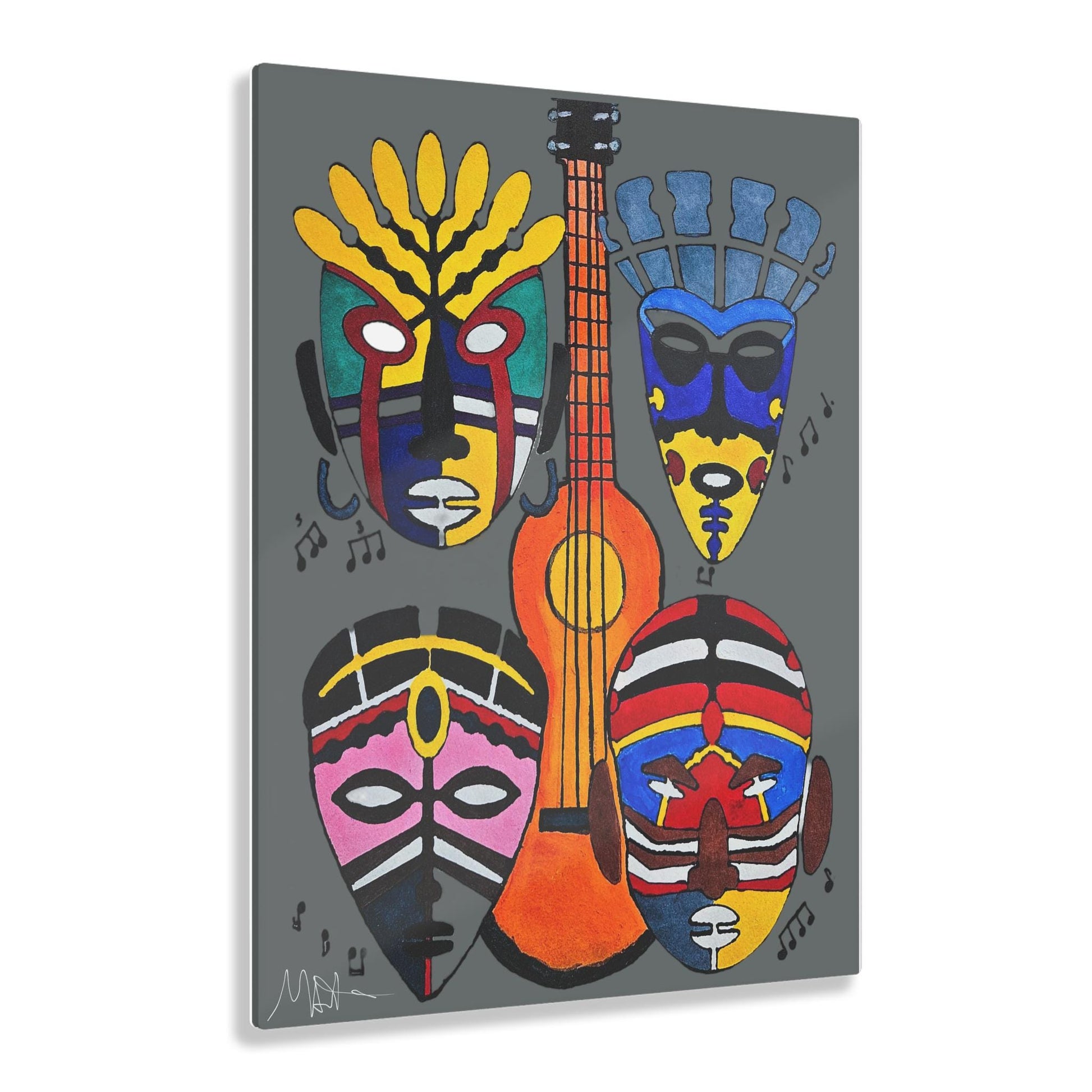 Tribal Mask Acrylic Prints, Wall Art Decor, Native American Artwork, Home Office Decor