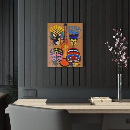 Tribal Mask Acrylic Prints, Wall Art Decor, Native American Artwork, Home Office Decor