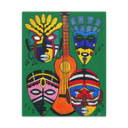 Tribal Mask Canvas, Singing Mask Painting, Wall Art Decor, Home Office Decoration Printify