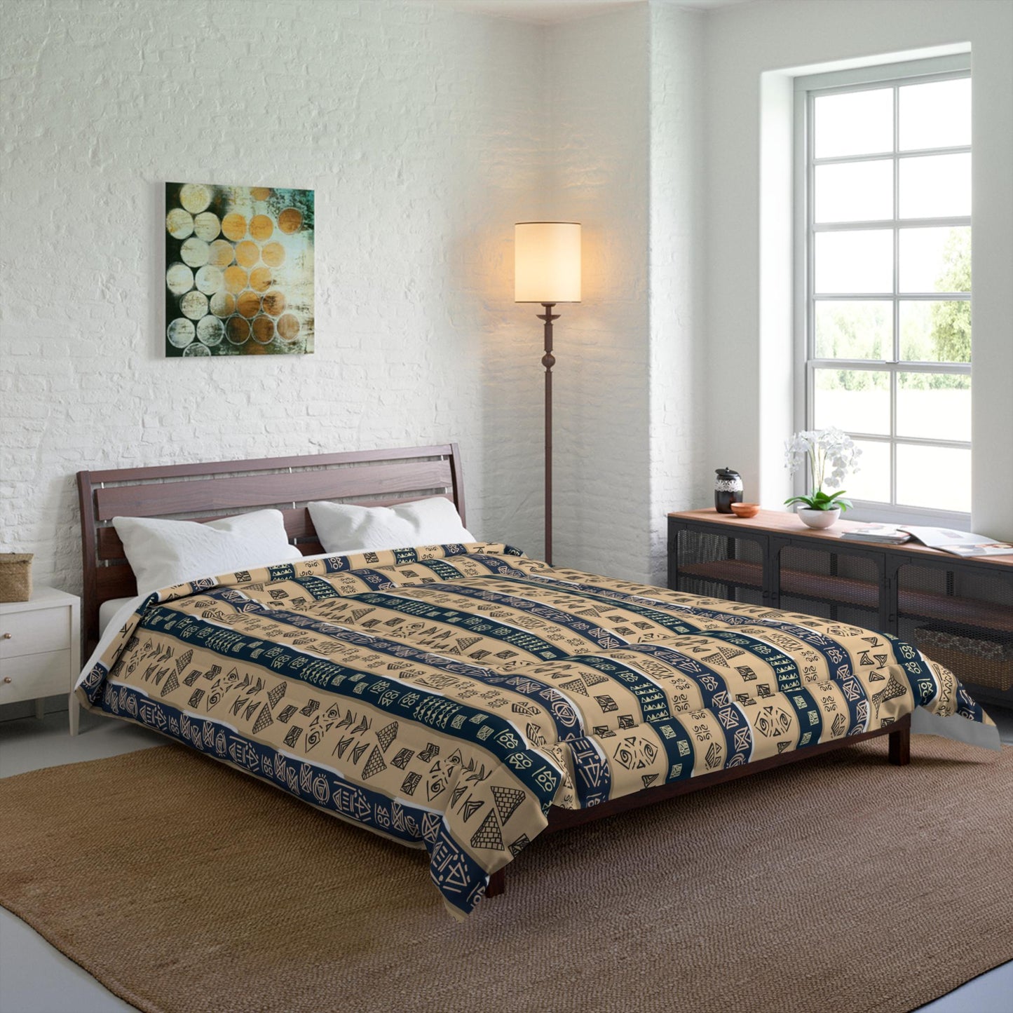 Tribal Comforter, Boho Blanket, Aztec Bedding, Ethnic Duvet Cover