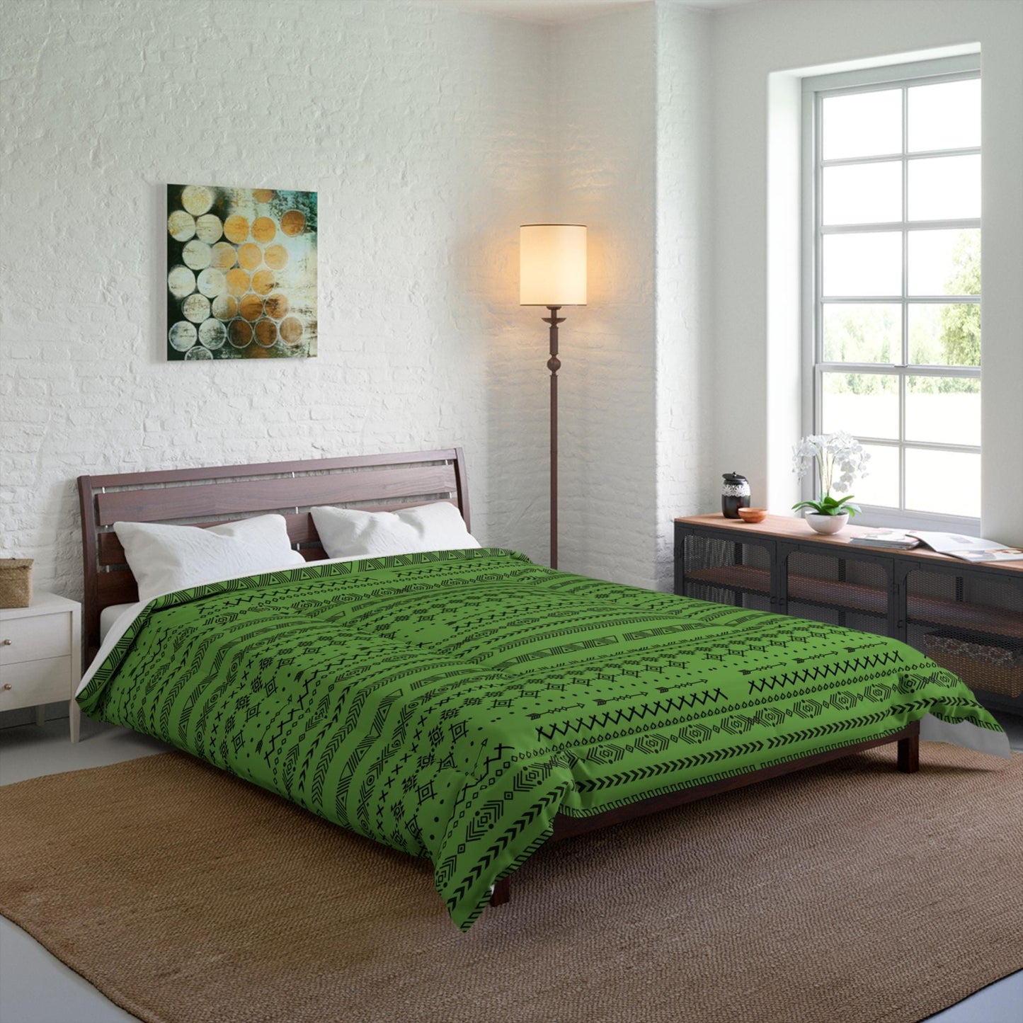 Boho Comforter, Aztec Pattern Bedding, Cozy Home Decor, Tribal Print Duvet Cover