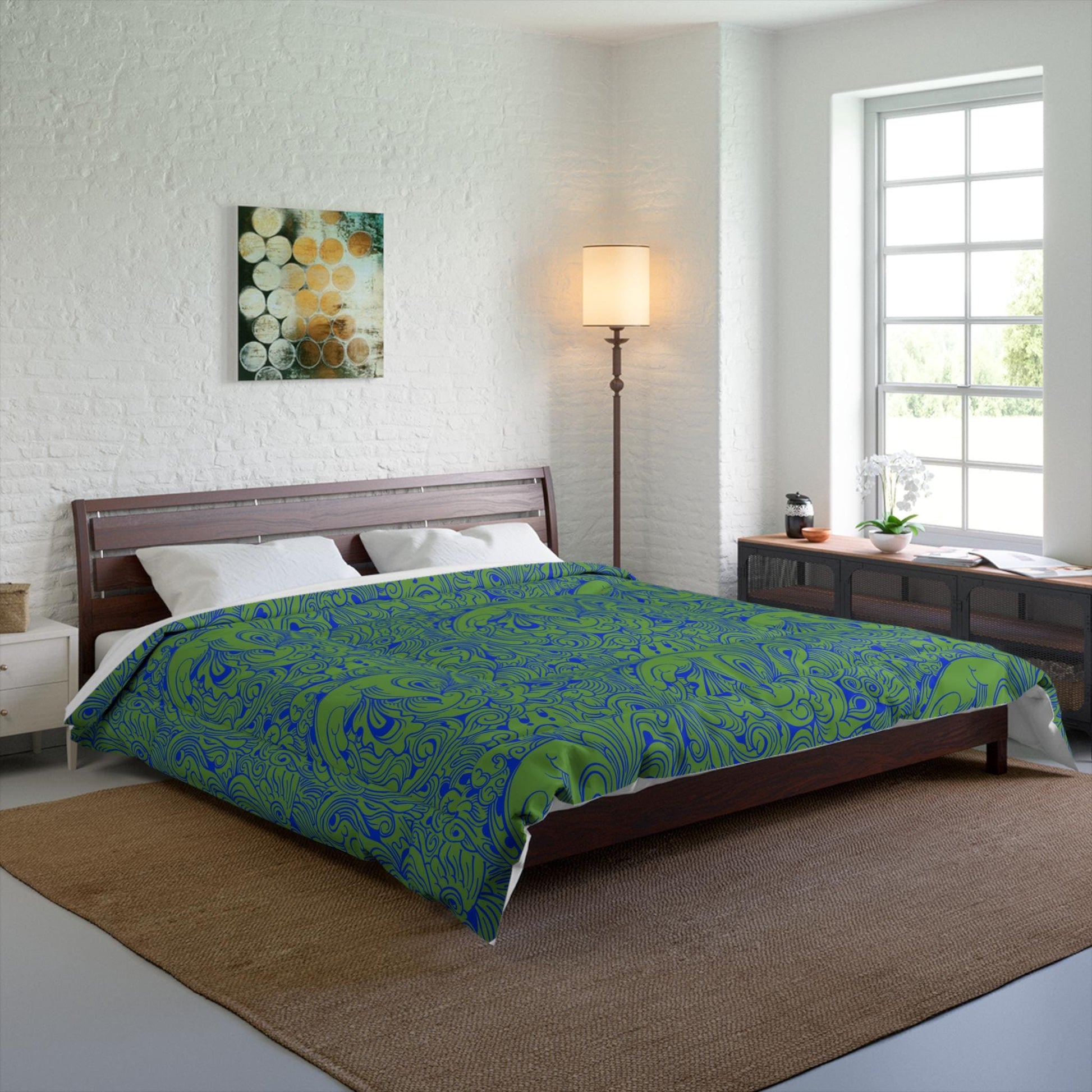 Floral Comforter, Botanical Bedding, Cozy Duvet Cover, Flower Print