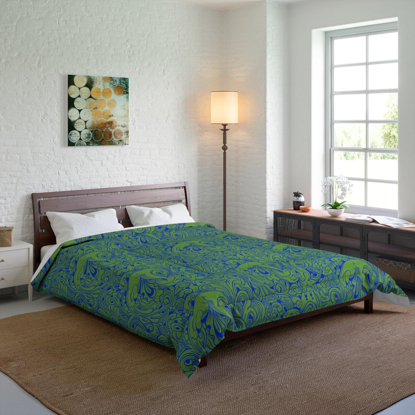 Floral Comforter, Botanical Bedding, Cozy Duvet Cover, Flower Print