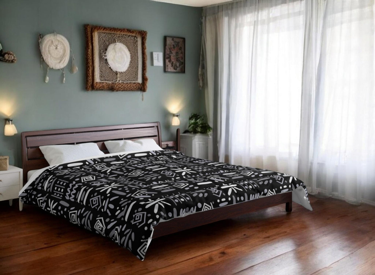 Tribal Comforter, Boho Duvet Cover, Aztec Bedspread, Ethnic Bedding Comforter