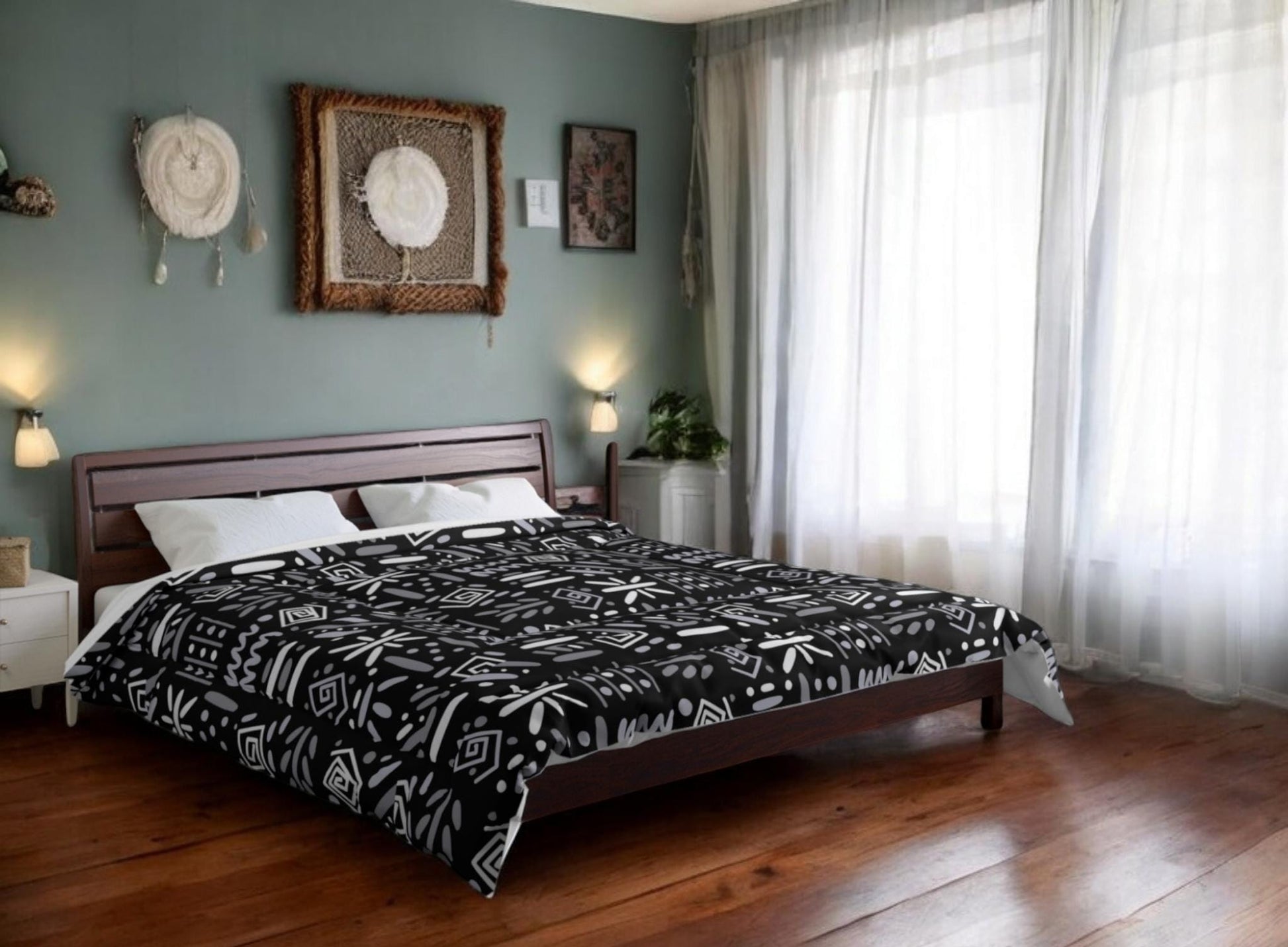 Tribal Comforter, Boho Duvet Cover, Aztec Bedspread, Ethnic Bedding Comforter