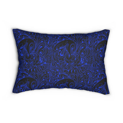 Floral Spun Polyester Pillow, Home Decor Cushion, Botanical Lumbar Throw
