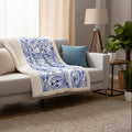 Cozy Floral Sherpa Fleece Blanket - Warm Plush Throw, Floral Pattern