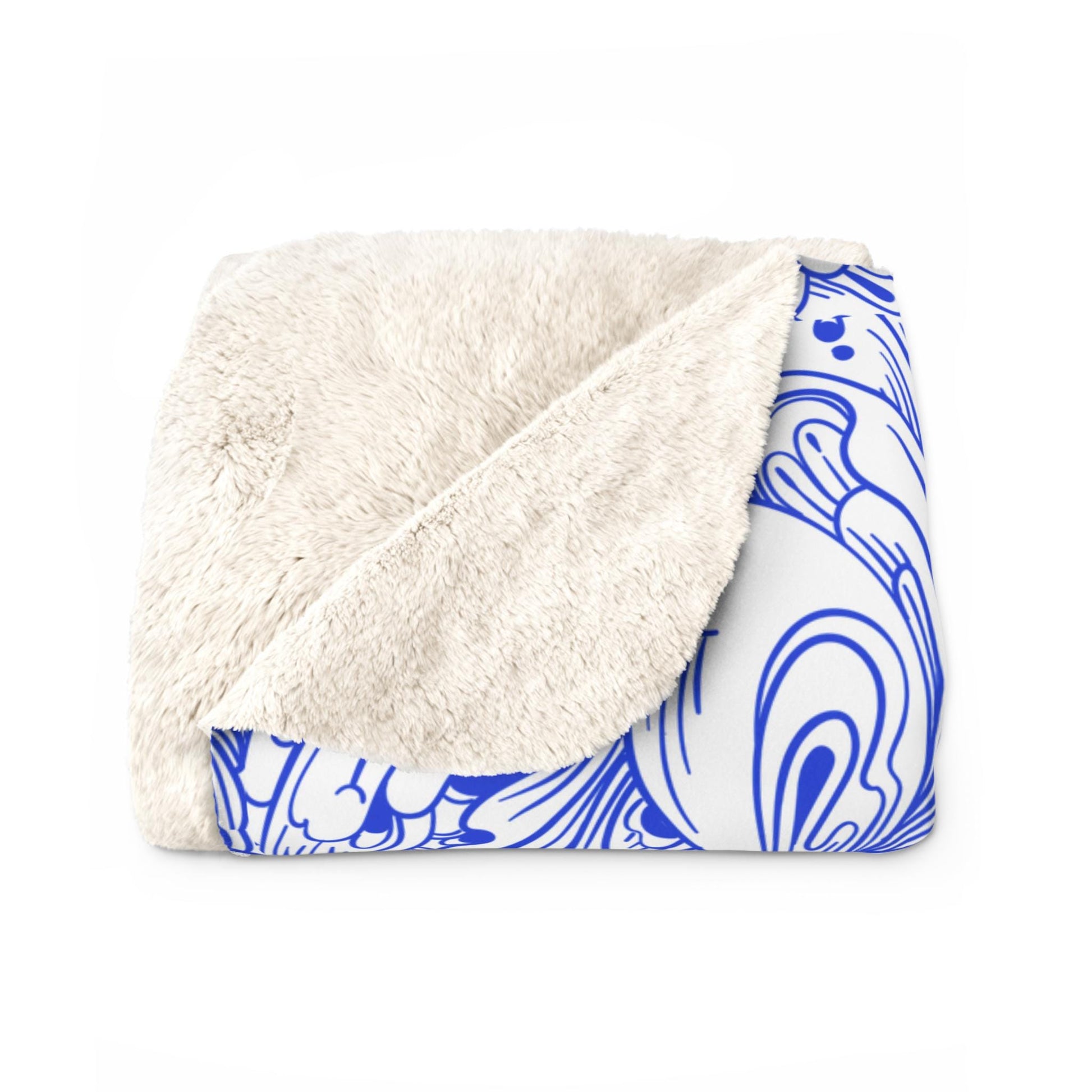 Cozy Floral Sherpa Fleece Blanket - Warm Plush Throw, Floral Pattern