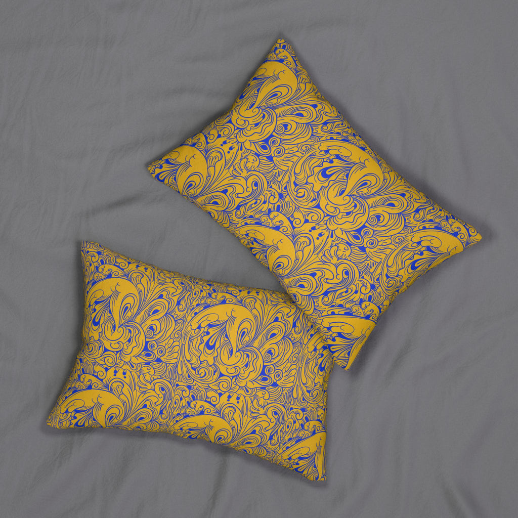 Floral Spun Polyester Pillow, Home Decor Cushion, Botanical Lumbar Throw