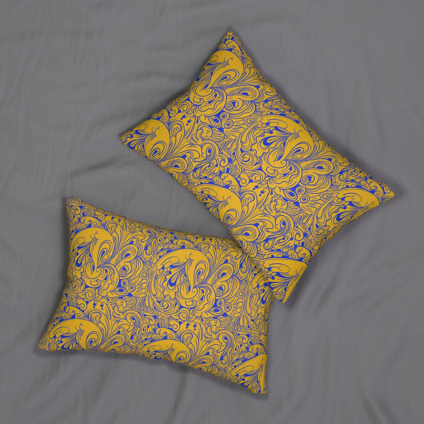 Floral Spun Polyester Pillow, Home Decor Cushion, Botanical Lumbar Throw